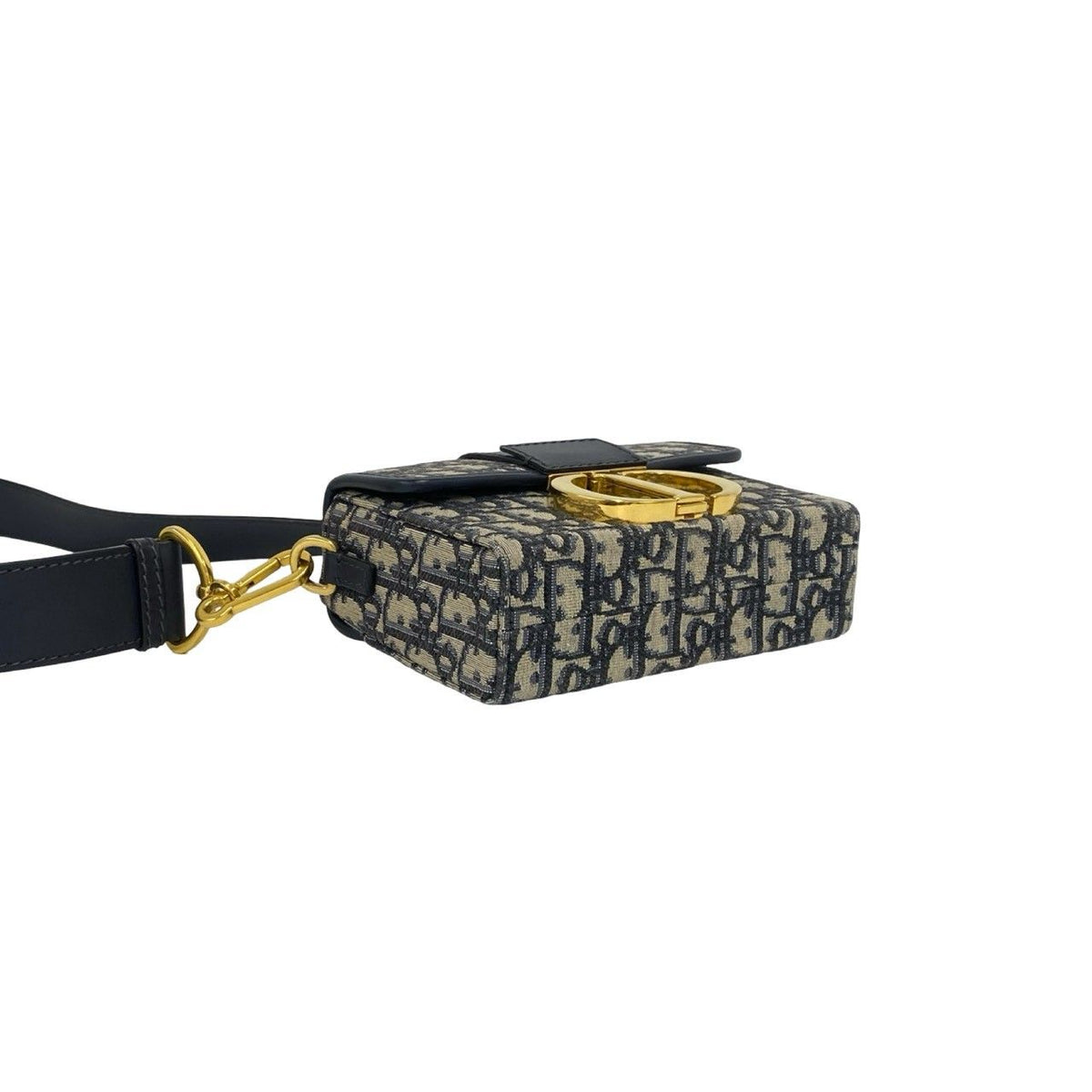 Dior Trotter 30 Montaigne Oblique Leather Shoulder Bag Navy — view 7