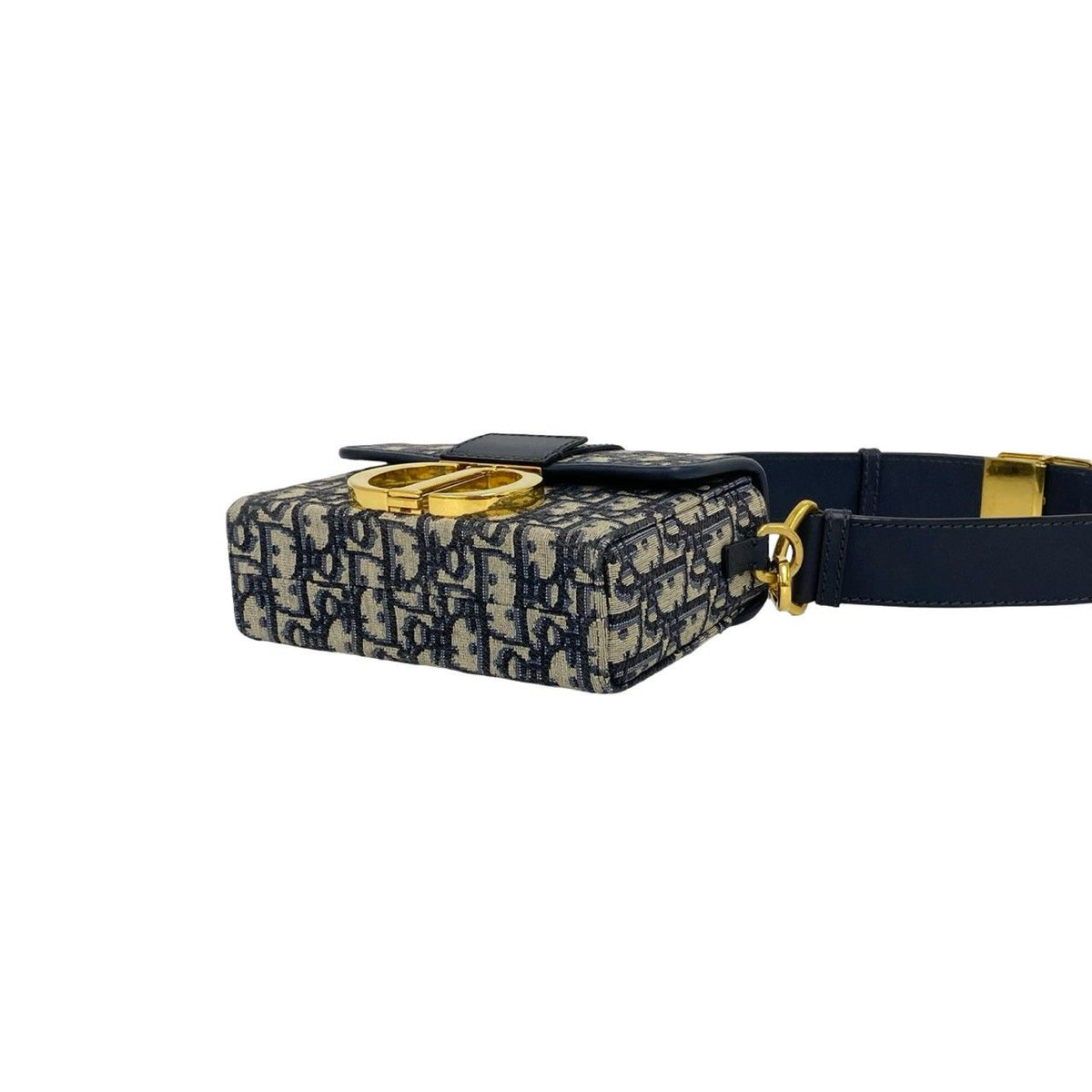 Dior Trotter 30 Montaigne Oblique Leather Shoulder Bag Navy — view 8
