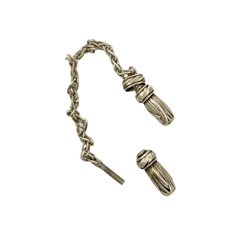 Hermes Vintage Tassel Motif Scarf Ring Silver — view 2