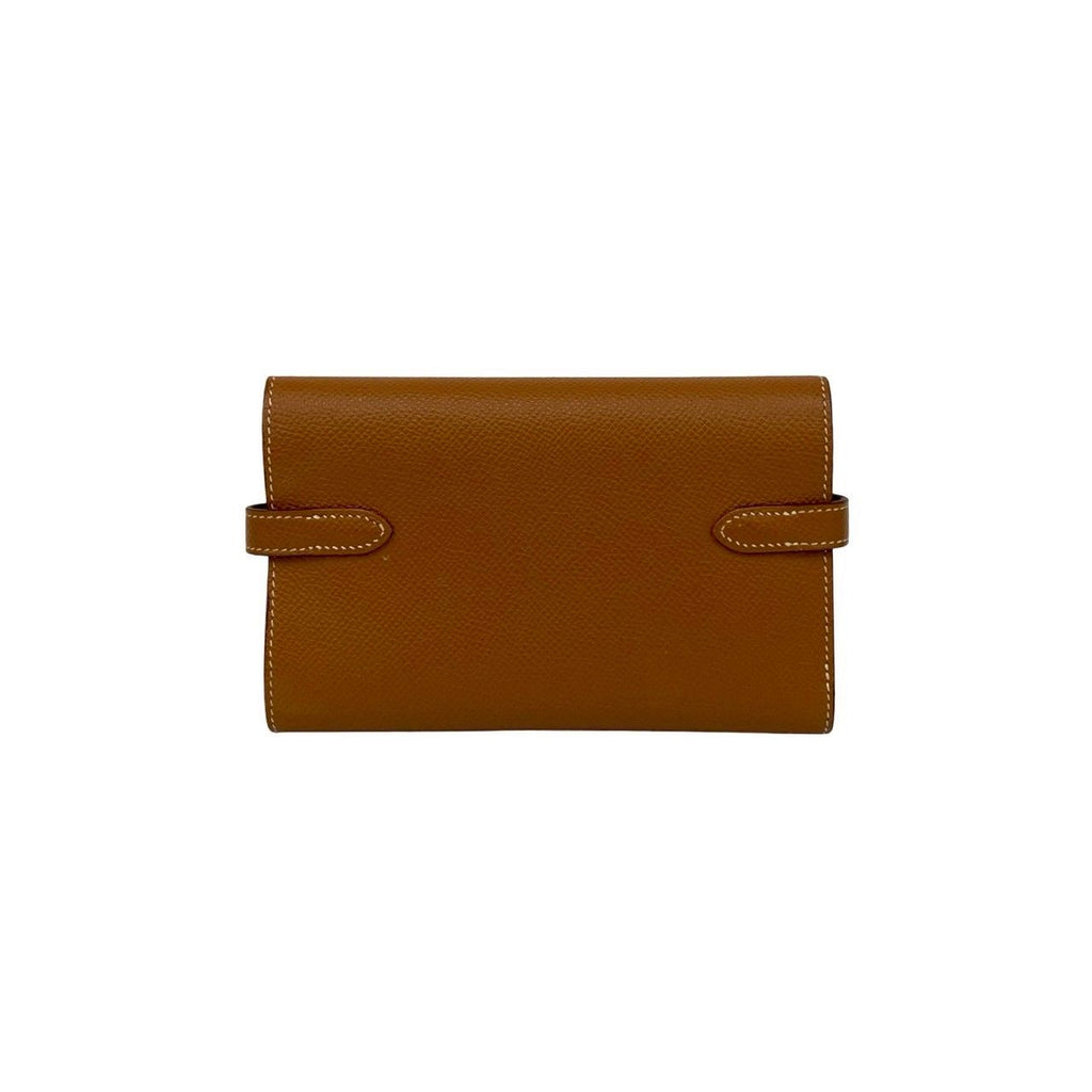 Hermes Kelly Wallet Medium Veau Epsom Trifold Gold Brown — view 2