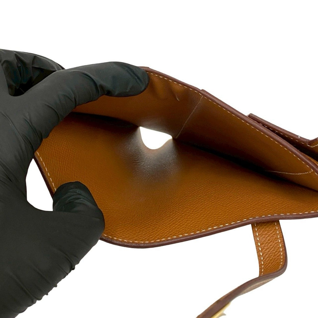 Hermes Kelly Wallet Medium Veau Epsom Trifold Gold Brown — view 8