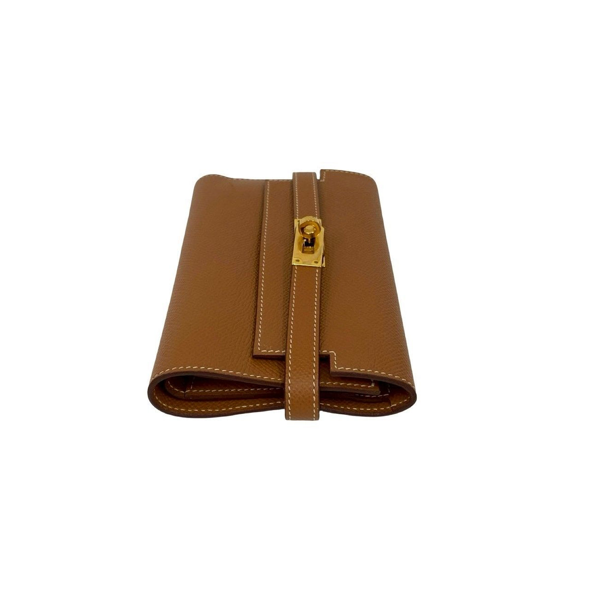 Hermes Kelly Wallet Medium Veau Epsom Trifold Gold Brown — view 5