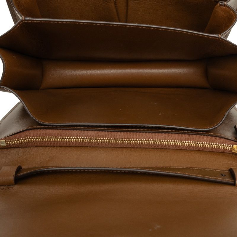 Celine Classic Box Crossbody Shoulder Bag Brown Gold Leather — view 4