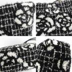 Chanel 22 Mini Handbag Camellia Cashmere Jacquard Black White Chain — view 8