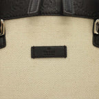 Gucci Guccissima Handbag Canvas Leather Ivory Black — view 5