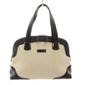 Gucci Guccissima Handbag Canvas Leather Ivory Black