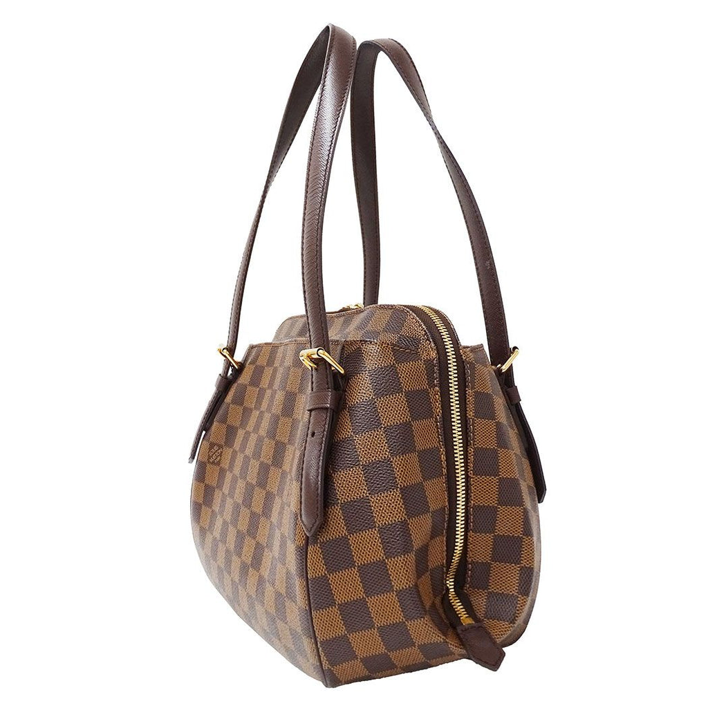 Louis Vuitton Bag Handbag Damier Canvas Belem MM Brown Handle — view 4