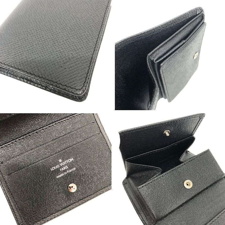 Louis Vuitton Taiga Portefeuille Magellan Bifold Wallet Black — view 3