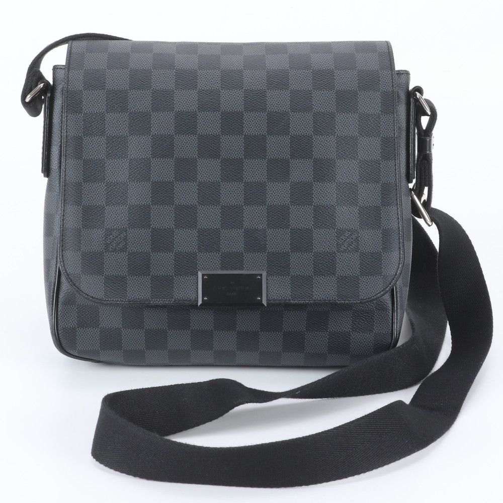 Louis Vuitton Damier Graphite District PM Leather Shoulder Bag