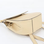 Celine Leather Backpack Shoulder Bag Beige Gold — view 5