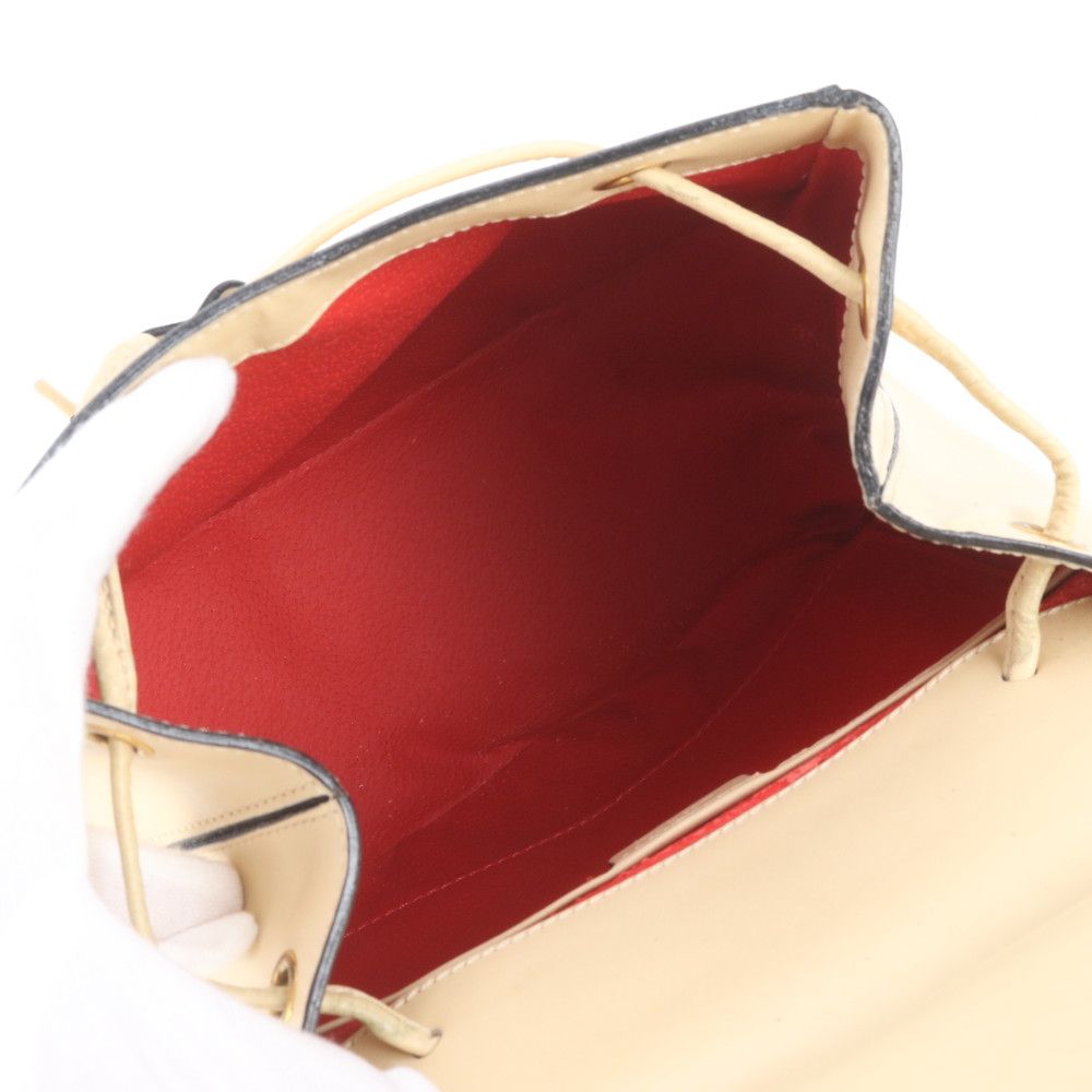 Celine Leather Backpack Shoulder Bag Beige Gold — view 7