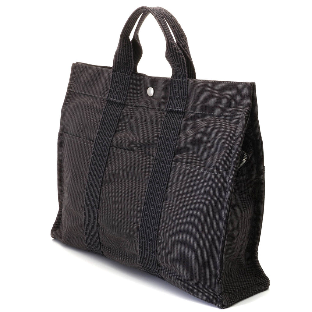 Hermes Herline Tote Bag MM Gray Silver Canvas — view 2
