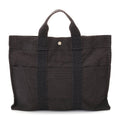 Hermes Herline Tote Bag MM Gray Silver Canvas