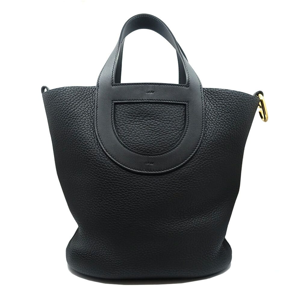 Hermes in the Loop 23 BK Taurillon Clemence Gold Handbag