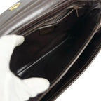 Celine Vintage Trinoff Leather Handbag Brown Gold — view 5