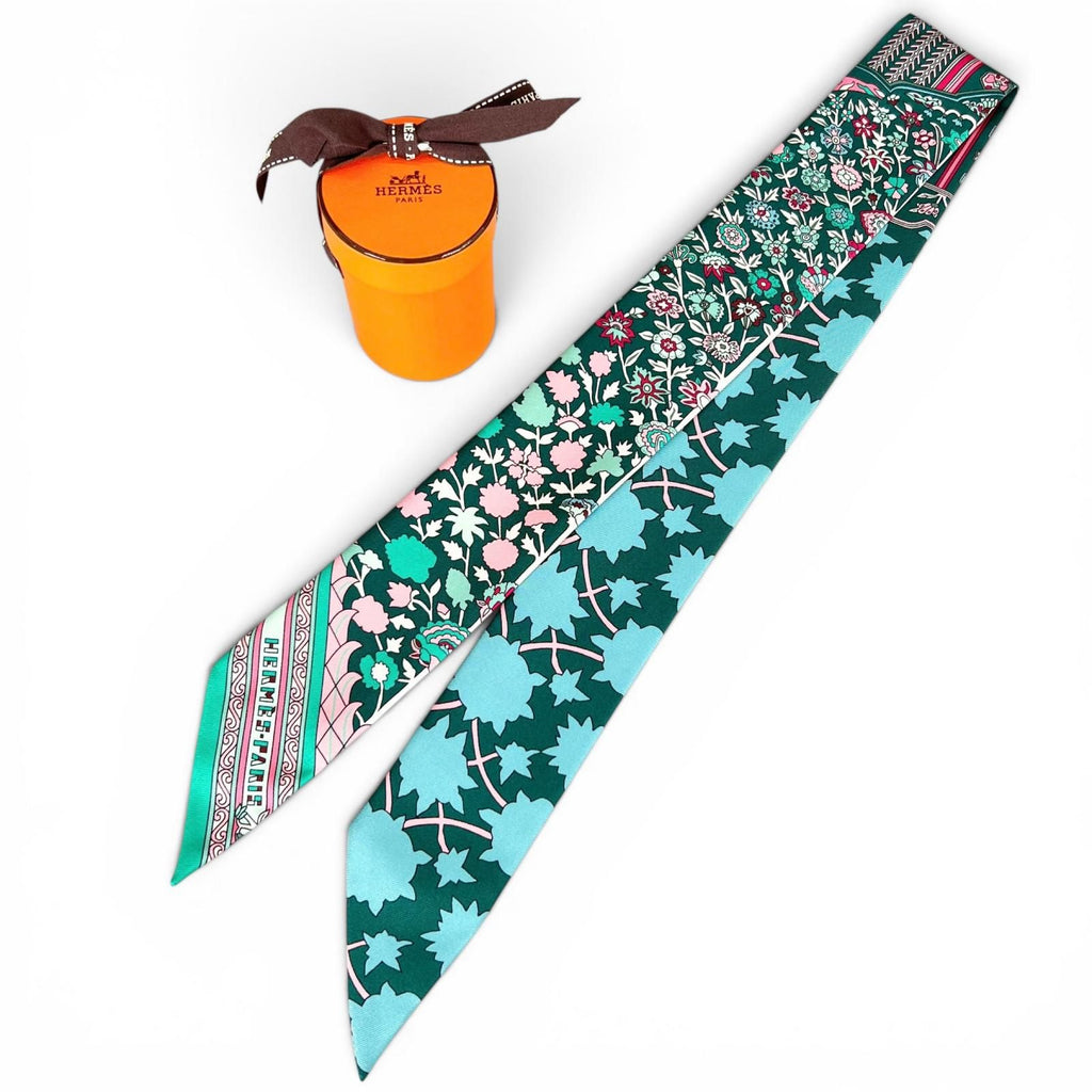 Hermes Tapis Persans Persian Rug Silk 100% Twilly Scarf Multicolor — view 2