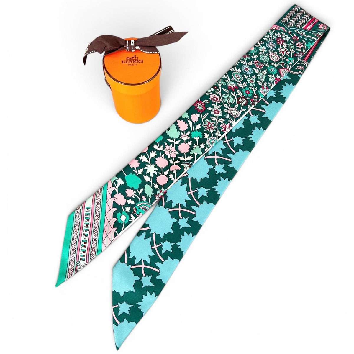 Hermes Tapis Persans Persian Rug Silk 100% Twilly Scarf Multicolor — view 2