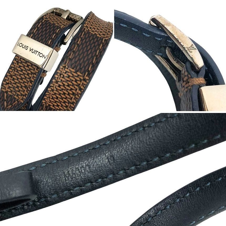 Louis Vuitton Damier Rub Bracelet Ebene Silver 19 — view 3