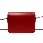 Celine Triomphe Logo Leather Mini Shoulder Bag Pochette Red — view 4