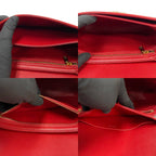 Celine Triomphe Logo Leather Mini Shoulder Bag Pochette Red — view 8