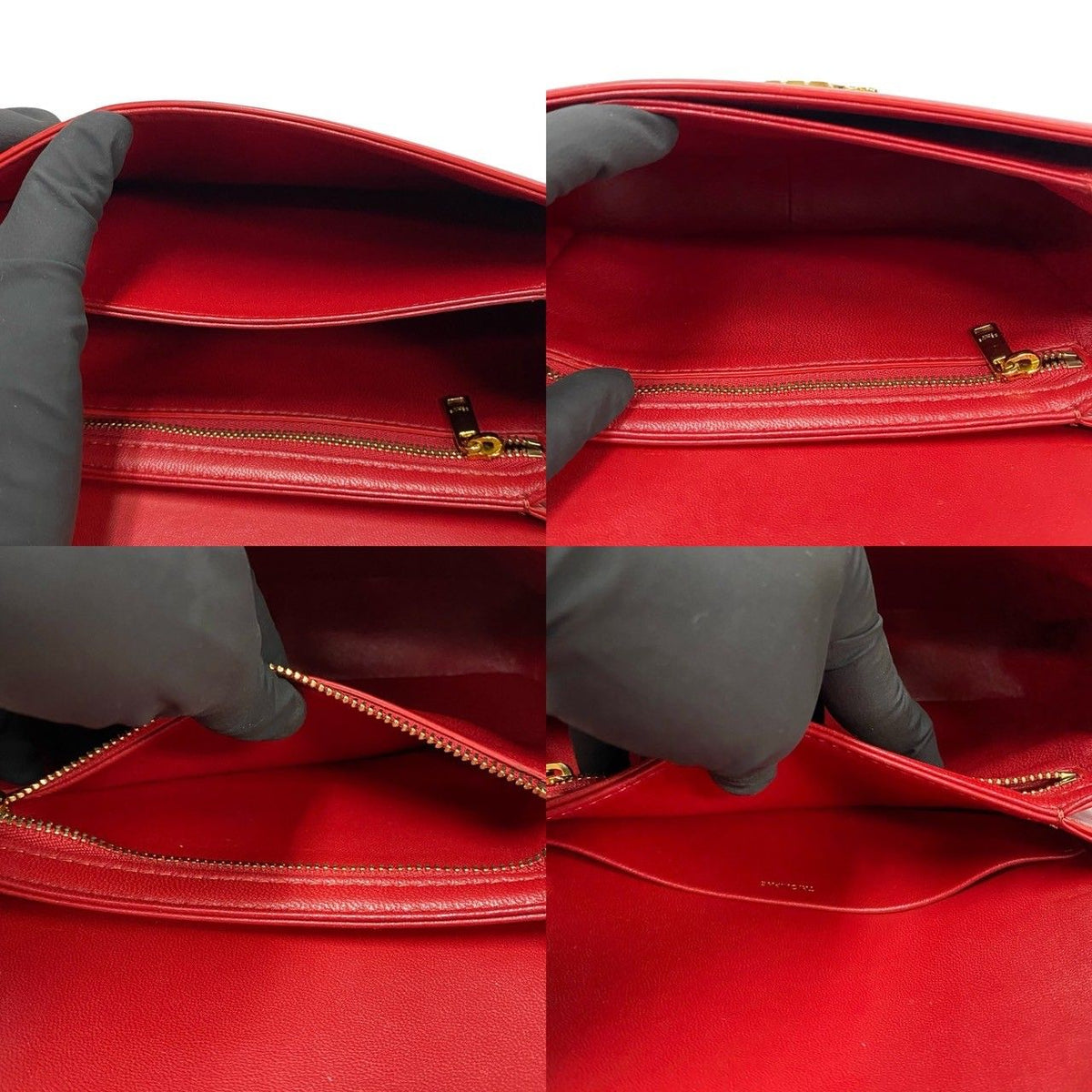 Celine Triomphe Logo Leather Mini Shoulder Bag Pochette Red — view 8
