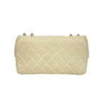 Chanel Cruise Collection Quilted CC Logo Canvas Shoulder Bag Ivory — view 3