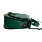 Chanel Coco Curve Jumbo CC Logo Calf Leather Chain Shoulder Bag Green — view 6