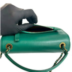 Chanel Coco Curve Jumbo CC Logo Calf Leather Chain Shoulder Bag Green — view 8