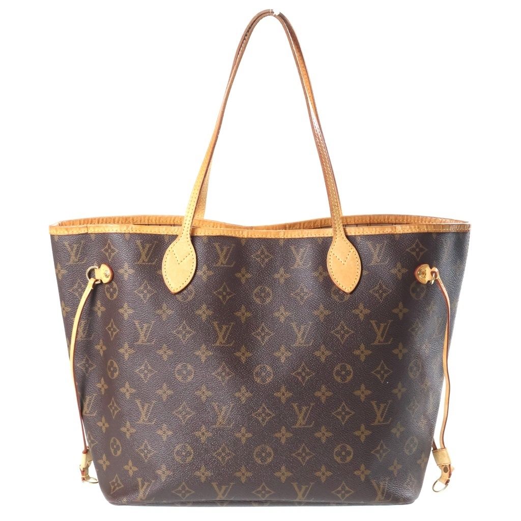 Louis Vuitton Monogram Neverfull MM Tote Bag Brown Leather — view 2