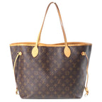 Louis Vuitton Monogram Neverfull MM Tote Bag Brown Leather — view 2