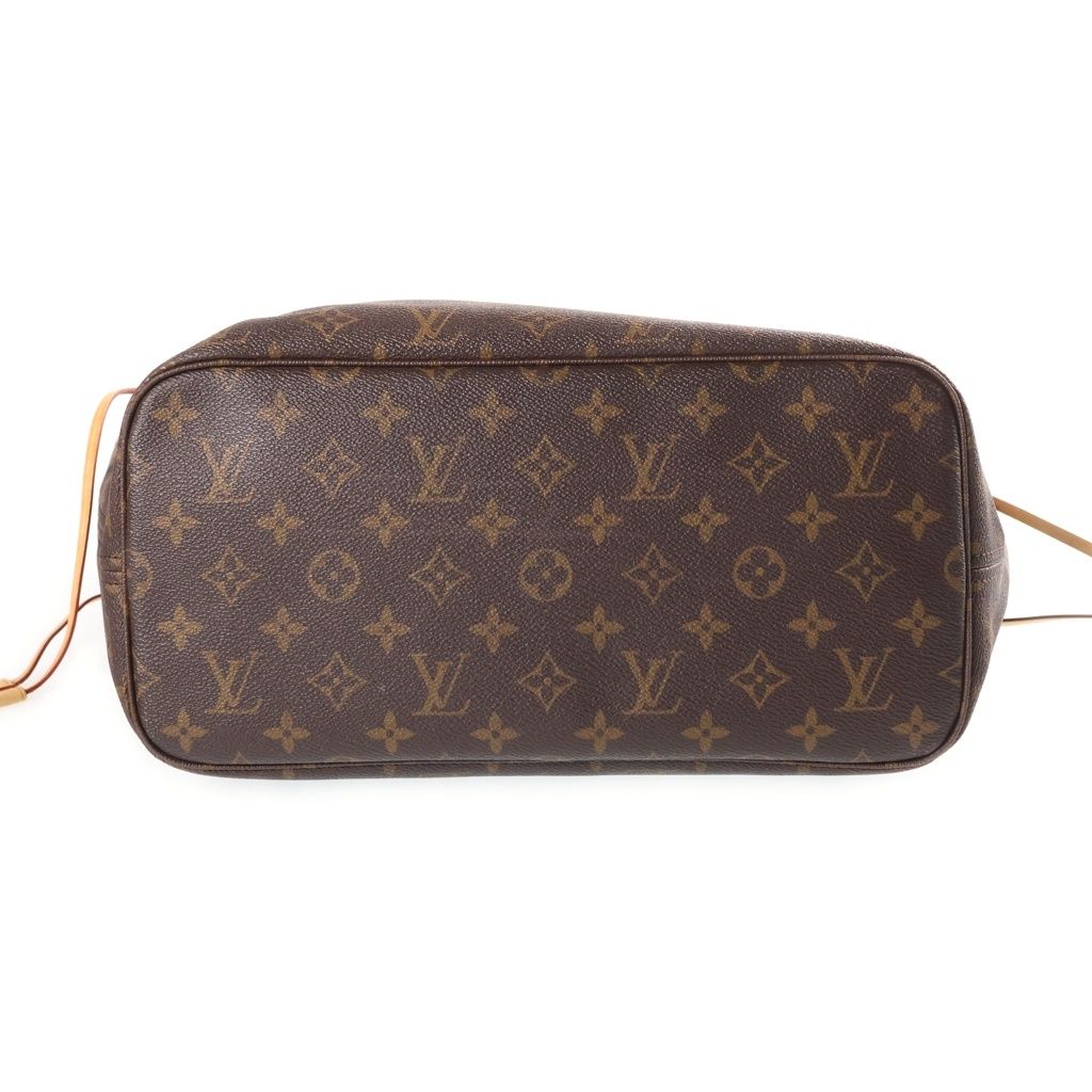 Louis Vuitton Monogram Neverfull MM Tote Bag Brown Leather — view 4