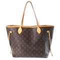 Louis Vuitton Monogram Neverfull MM Tote Bag Brown Leather