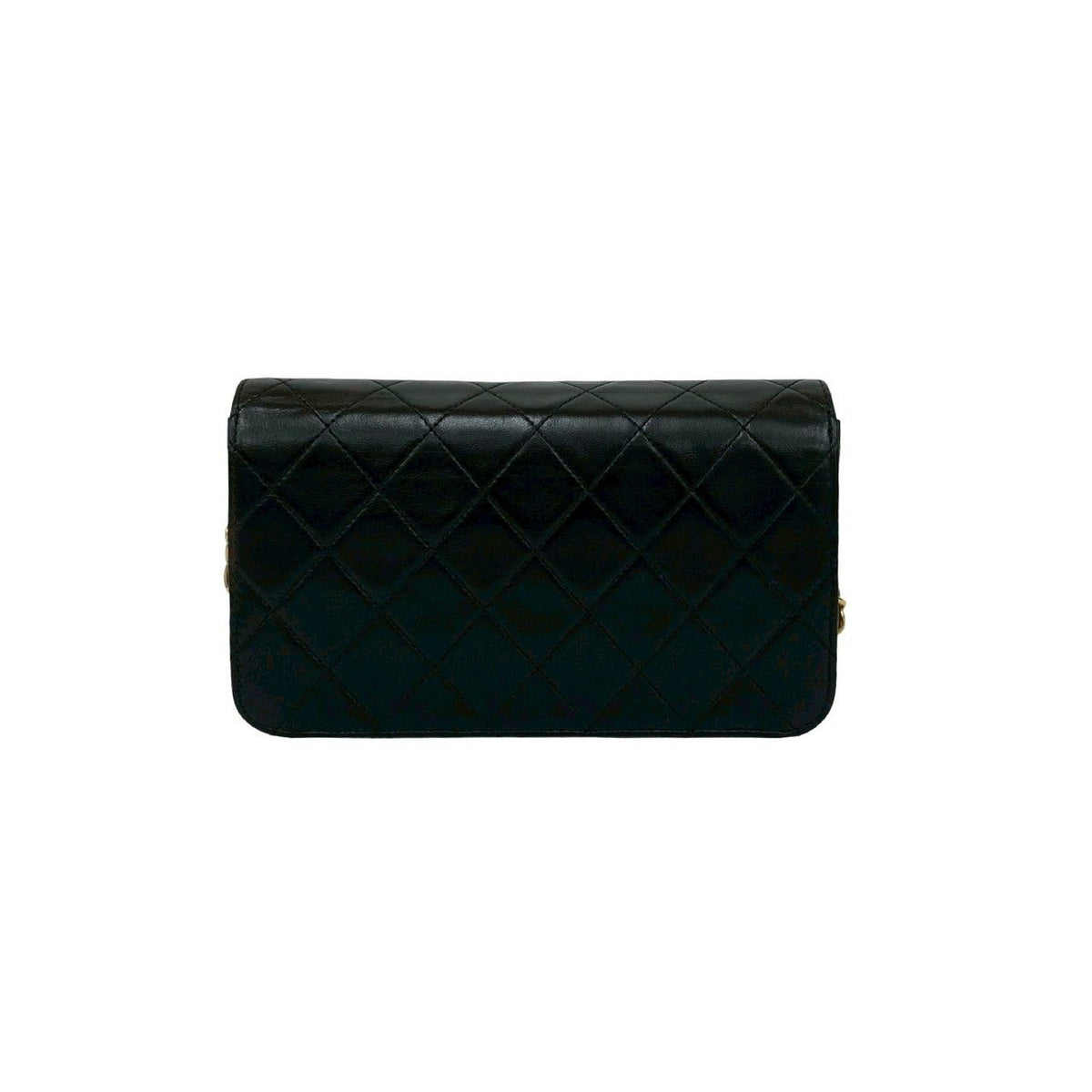 Chanel Quilted CC Logo Lambskin Chain Shoulder Bag Pochette Black — view 3