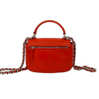 Chanel Quilted CC Logo Calf Leather 2-Way Shoulder Bag Red — view 3