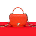 Chanel Quilted CC Logo Calf Leather 2-Way Shoulder Bag Red