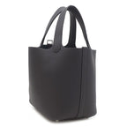 Hermes Handbag Picotin Lock 18 PM Taurillon Clemence Canvas Silver Navy — view 3