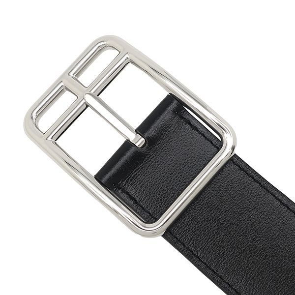 Hermes Belt Half Cod 38 Box Calf Togo Black Gold 85 Silver Reversible — view 3