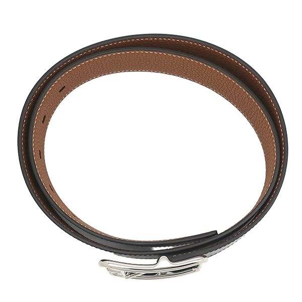 Hermes Belt Half Cod 38 Box Calf Togo Black Gold 85 Silver Reversible — view 2