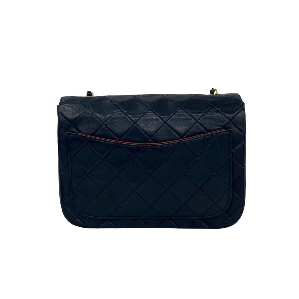 Chanel Quilted CC Logo Lambskin Shoulder Bag Navy Red Bicolor — view 3