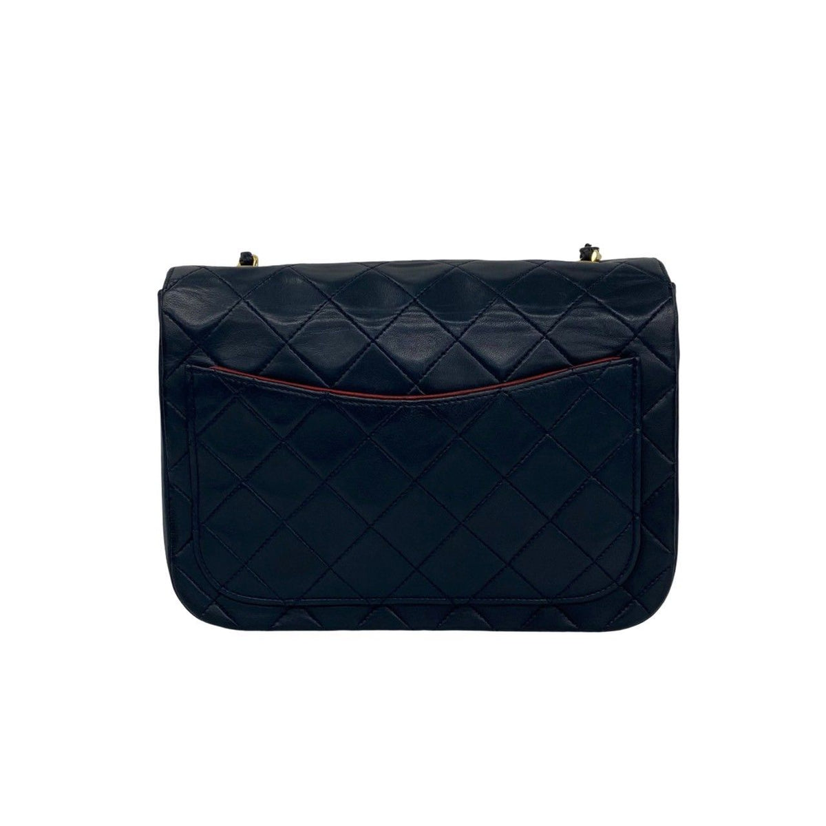 Chanel Quilted CC Logo Lambskin Shoulder Bag Navy Red Bicolor — view 3