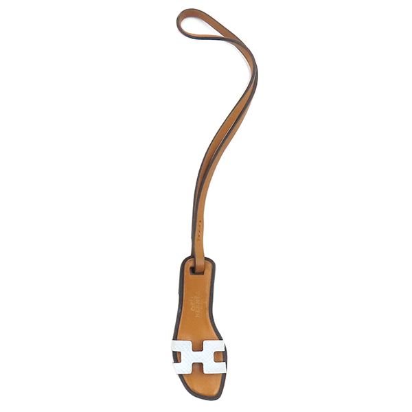 Hermes Bag Charm Orannano Veau Epsom Butler Vache Hunter Blue Plume Natural — view 3