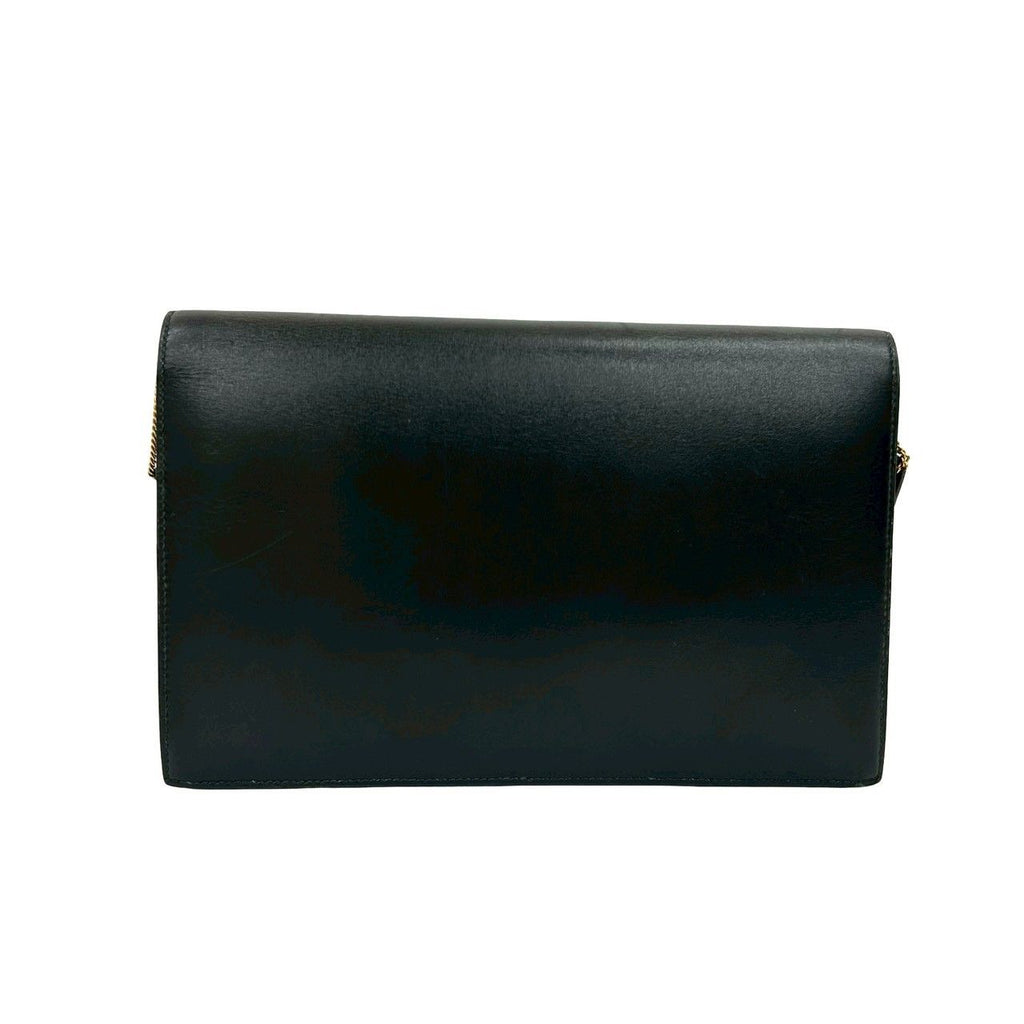 Hermes Vintage Liddy Box Calf Leather Shoulder Bag Pochette Black — view 3