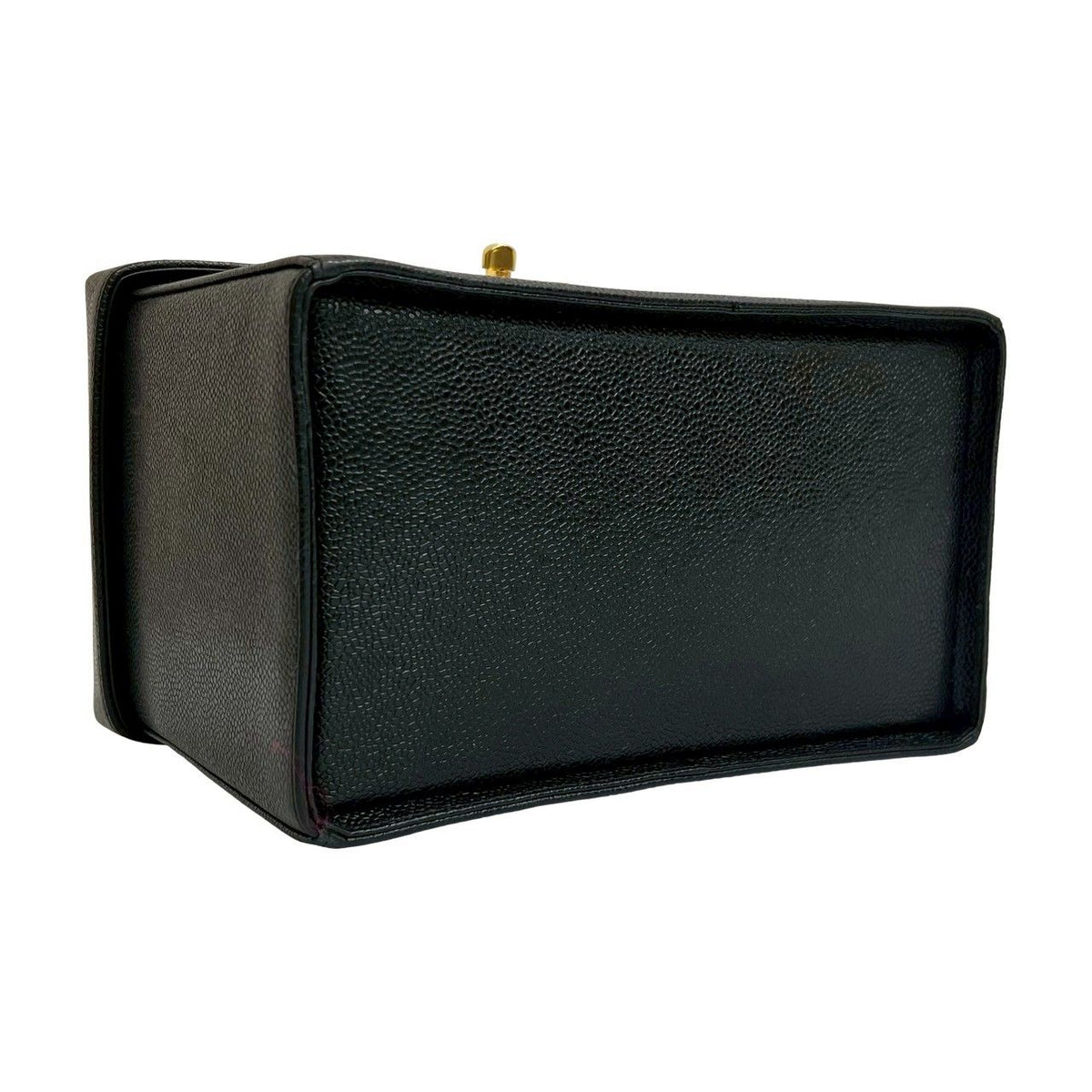 Chanel CC Logo Matte Caviar Leather 2-Way Shoulder Bag Black — view 6