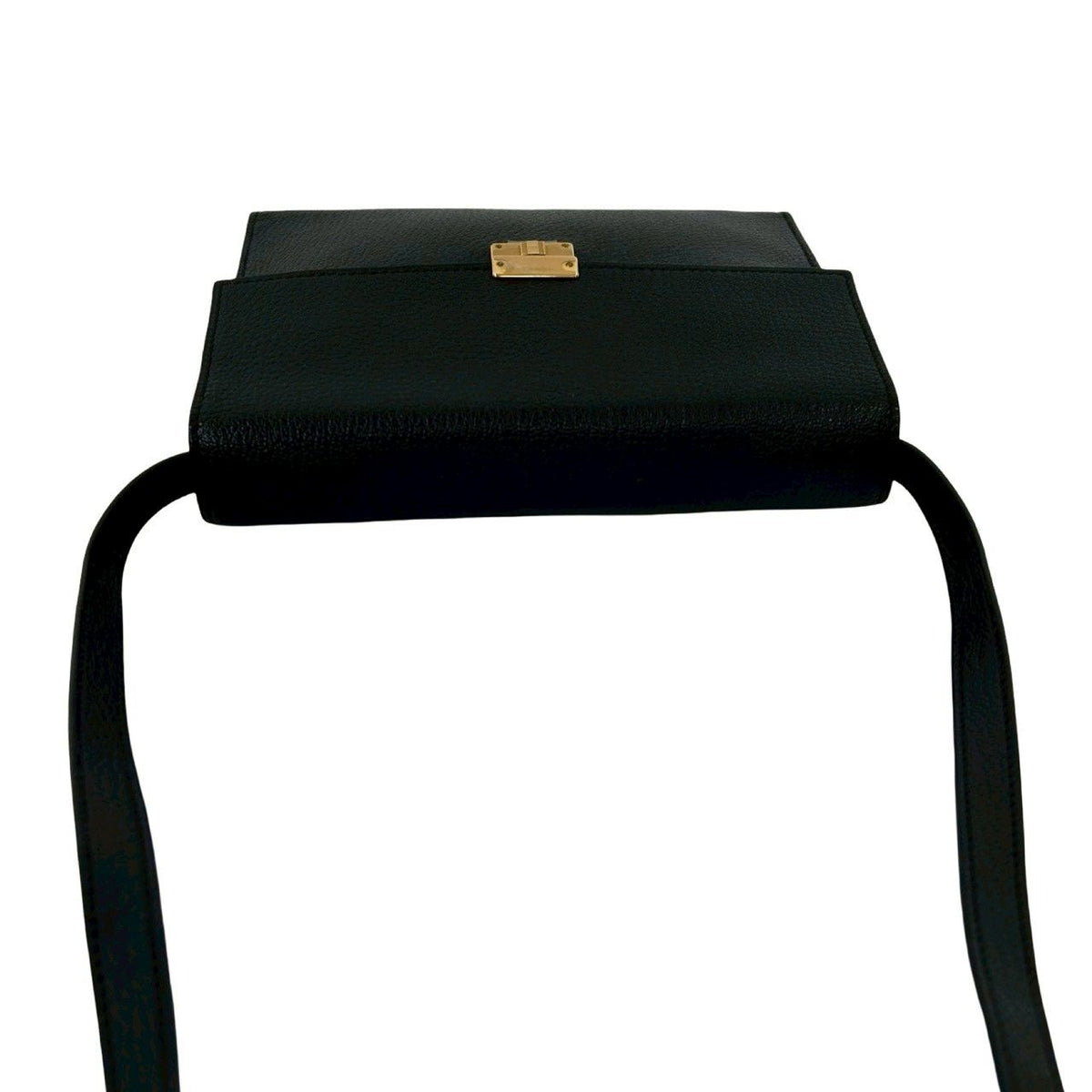 Hermes Click 16 Logo Chevre Leather Shoulder Bag Pochette Black — view 4