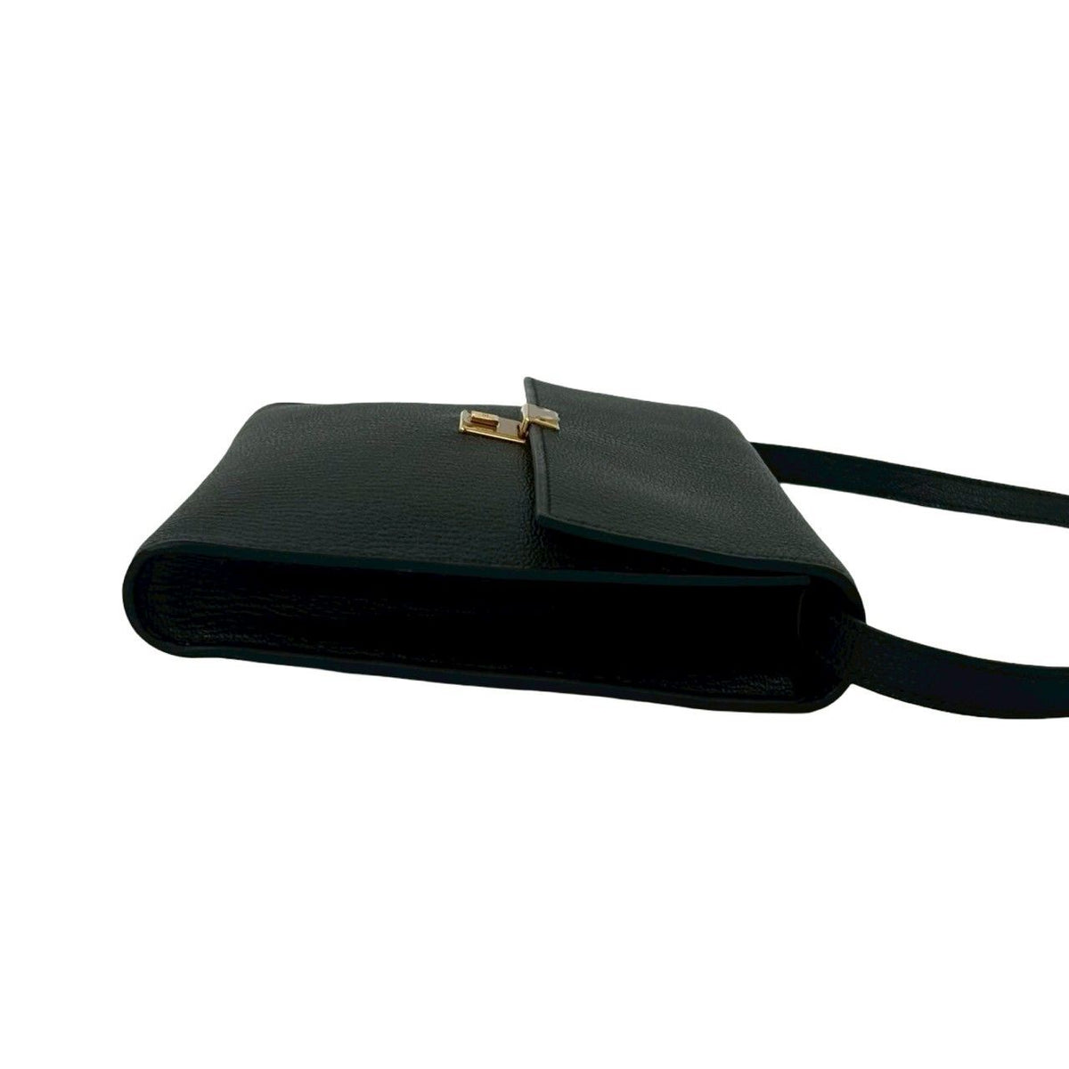 Hermes Click 16 Logo Chevre Leather Shoulder Bag Pochette Black — view 6