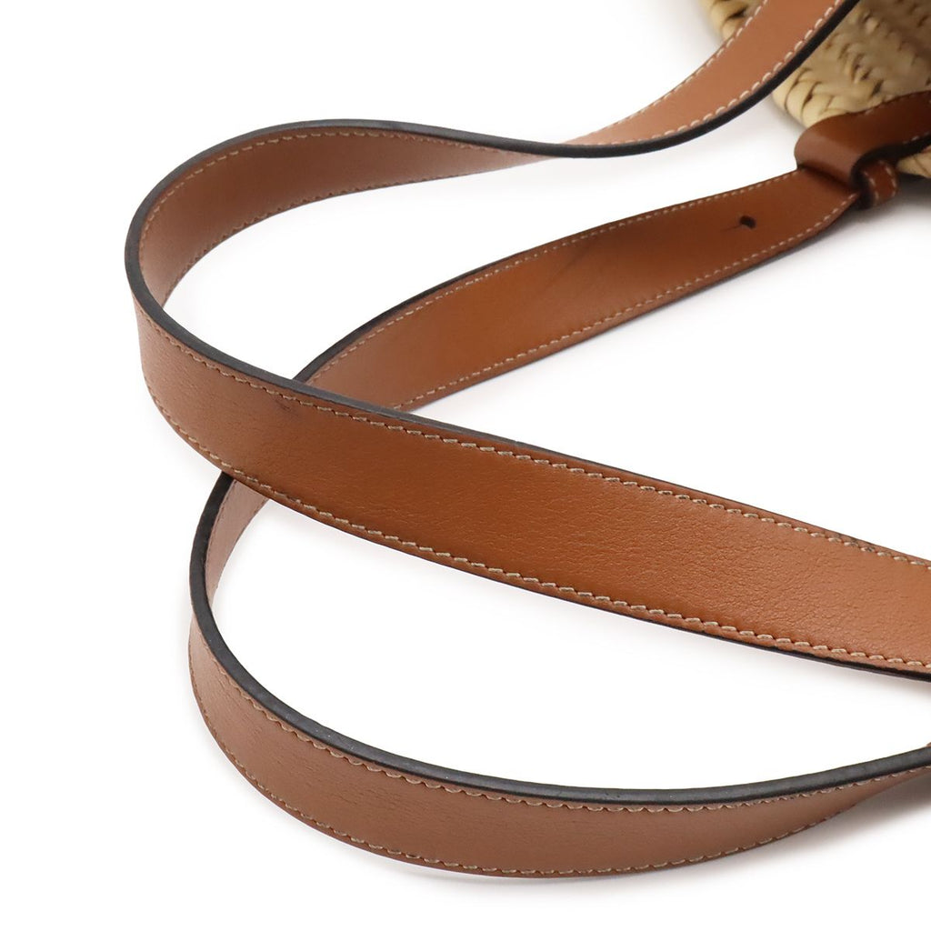 Loewe Basket Bag Handbag Palm Leaf Leather Natural Tan Brown — view 4