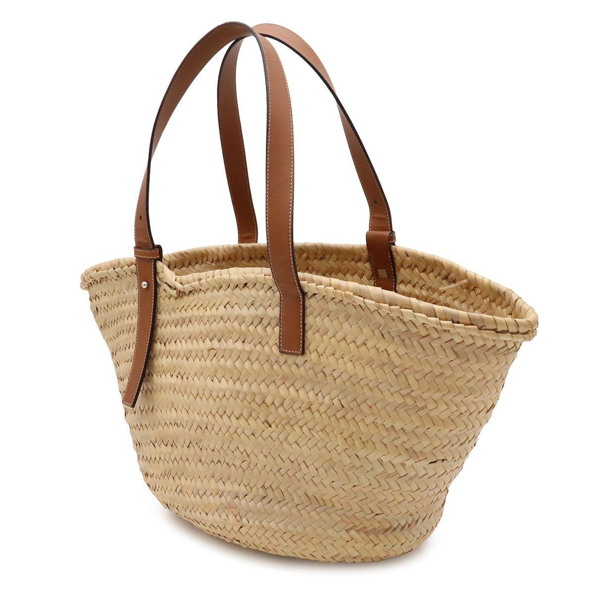 Loewe Basket Bag Handbag Palm Leaf Leather Natural Tan Brown — view 2