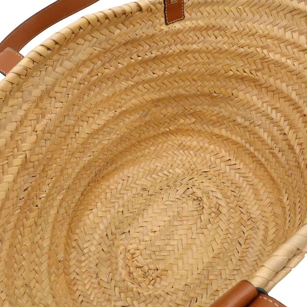 Loewe Basket Bag Handbag Palm Leaf Leather Natural Tan Brown — view 5