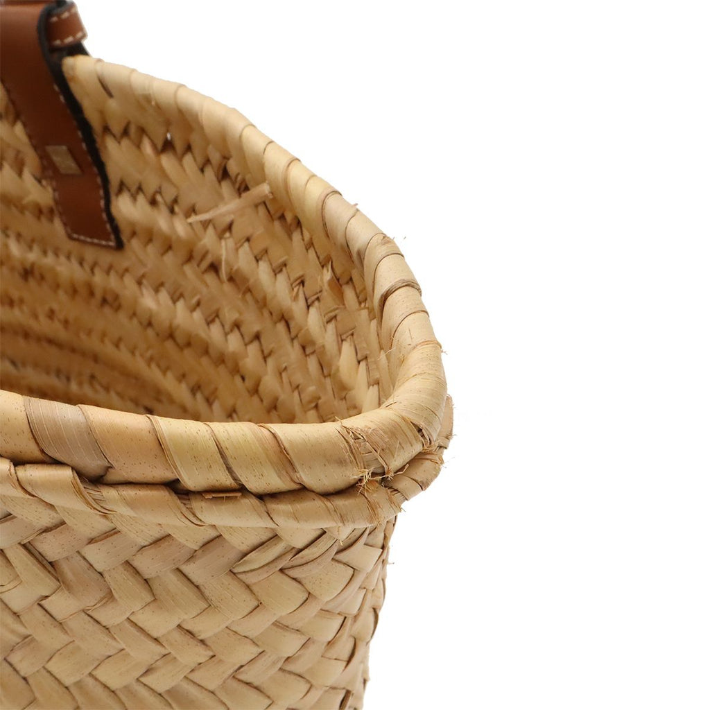 Loewe Basket Bag Handbag Palm Leaf Leather Natural Tan Brown — view 6