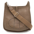 Hermes Evelyne 3 III GM Shoulder Bag Crossbody Togo Leather Etoupe Greige